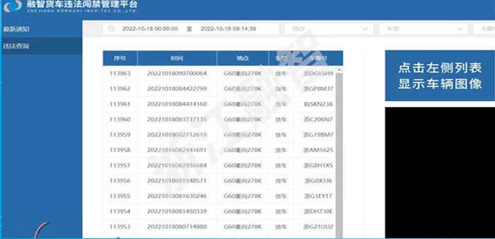 高速公路貨車違法闖禁管理平臺